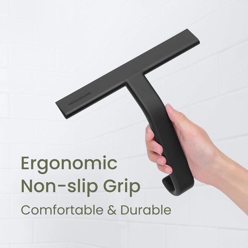 dancemoon JustHang Shower Squeegee for Glass Doors, All-One-Piece Silicone with Built-in Hook Design for Easy Hanging, Household Window Mirror Squeegee for Bathroom, Glass, Kitchen, Tile Wall, Car - Image 5